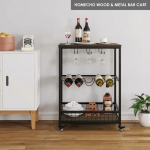Wine Display Rack with Glass Rack
