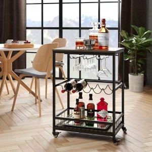 Wine Display Rack with Glass Rack