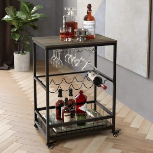 Wine Display Rack with Glass Rack