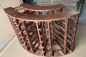 corner wine rack-rustic brown